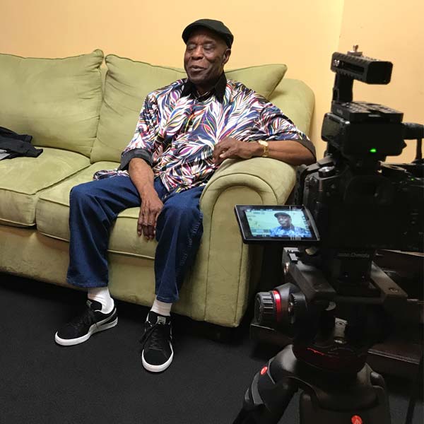 Filming an interview backstage at the Birchmere in Alexandria Virginia