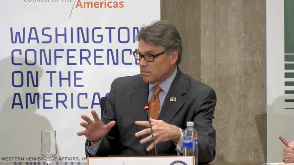 Secretary of Energy Rick Perry speaks at the US State Department